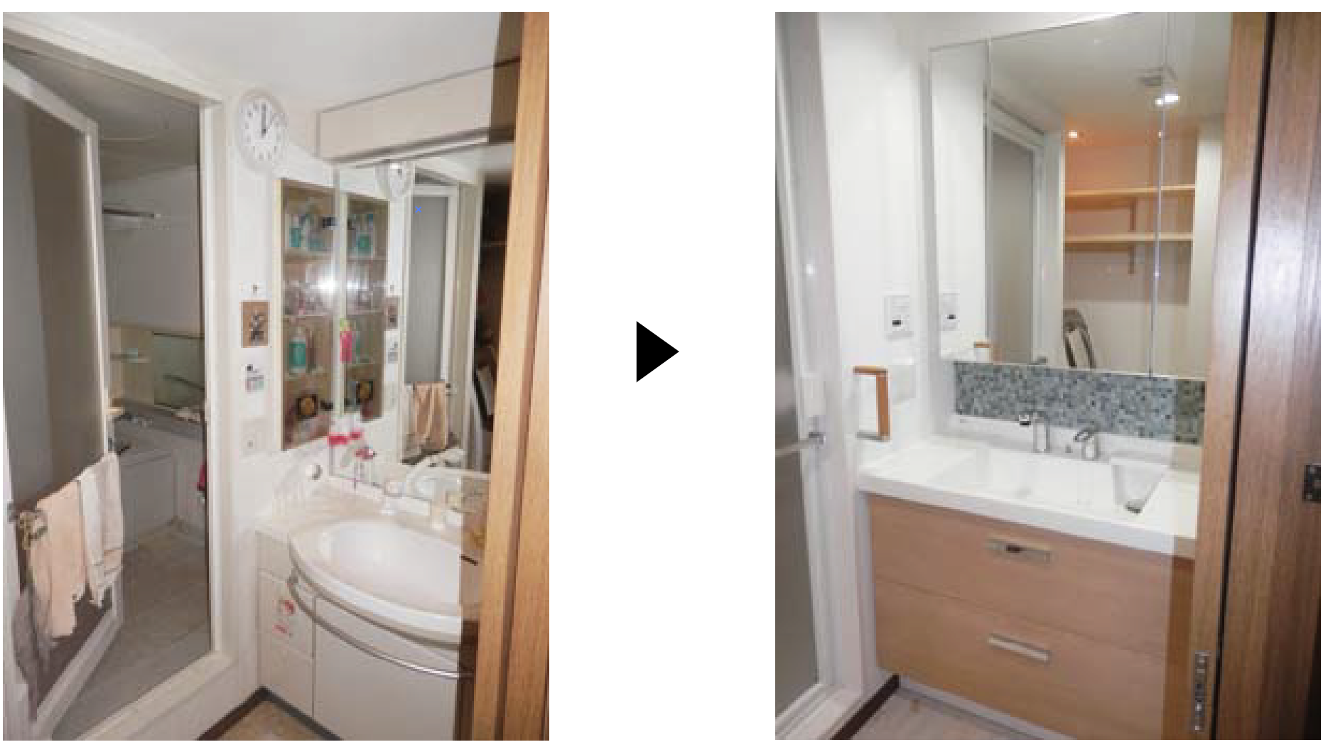 洗面台交換事例(弊社施工例)